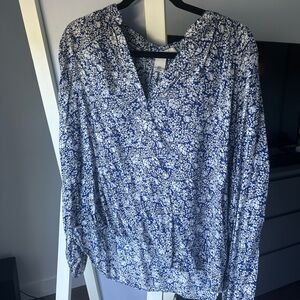 Blue and white long sleeve.